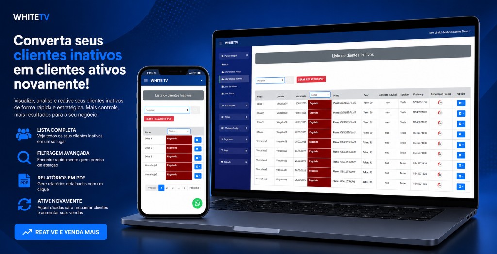 Automação WhatsApp para avisos de vencimento e gestão de clientes IPTV